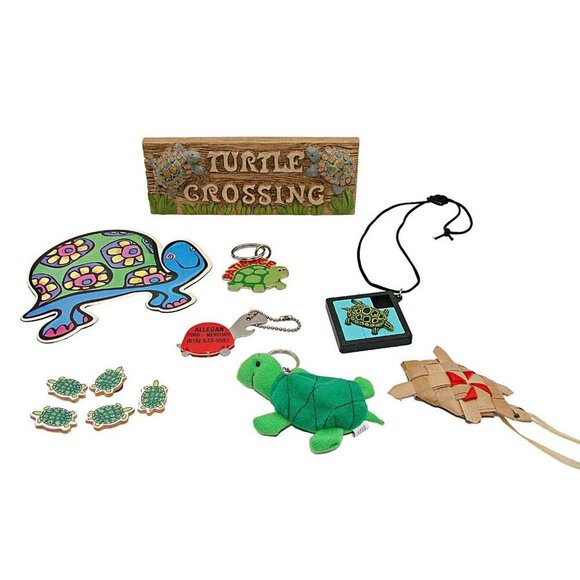 Lot 12 Mixed Turtle Lot Magnets Key Chain Game, Ornaments Collectible Tortoise - Picture 1 of 9